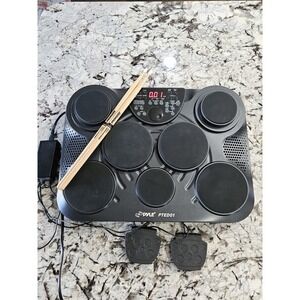 Pyle Portable Tabletop Drum Set PTED01, 7 Pad Digital Kit Touch Pedals